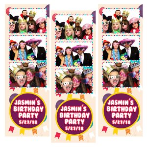 Pennants Balloons Party Single Button photo booth templates