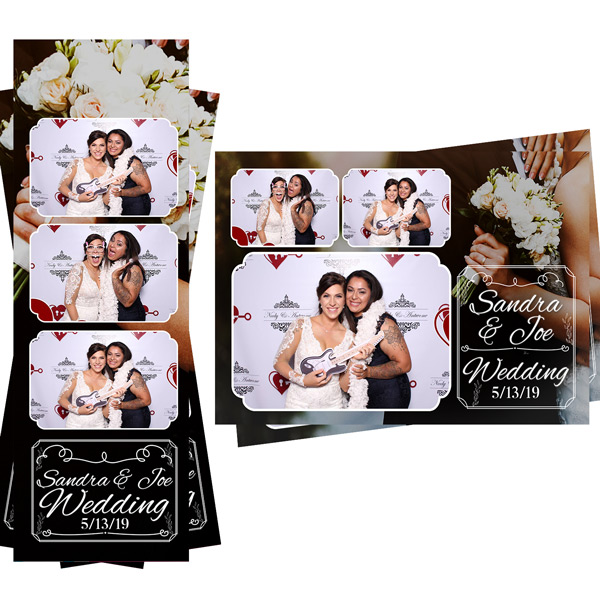 Photo Booth Template Birthday Party Black And White Balloons 2 Colors Both 2x6 Strip and 4x6 Postcard Files Are Included